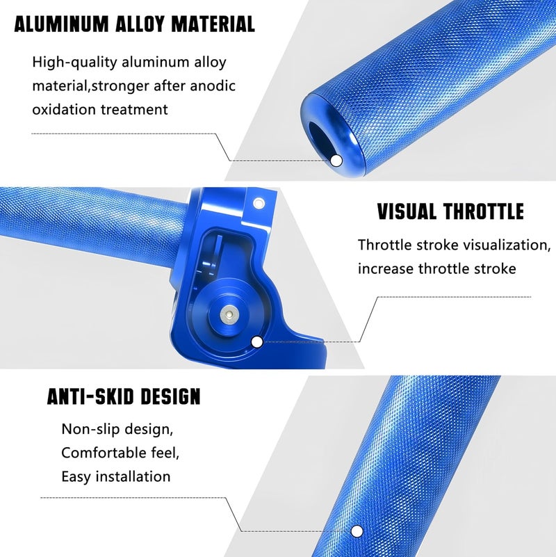 JXPANG Motorcycle Throttle Assembly,7/8" Quick Twist Throttle Grips with Throttle Cable Aluminum Alloy Universal for CRF KLX SSR TTR 110 125 150 250cc Dirt Pit Bike ATV Mini Bike - Image 2